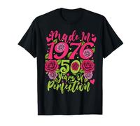 50th Birthday Made in 1976 50 Years Old Perfection Floral T-Shirt