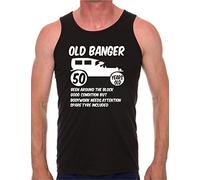 50th Birthday Old Banger Mens Vest Tank Gym Athletic Top Large Black