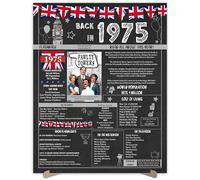 50th Birthday Party Gifts - 50 Years Old Anniversary Poster for Men or Women. Back In 1975 Party Supplies. Birthday or Wedding Gift Ideas for Home Wall Decorations. Born 50 Years ago Size A3