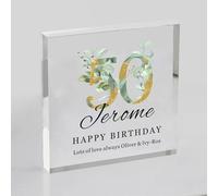 50th Birthday Plaque Gifts for Women Acrylic Sign Plaque Personalised Gifts for Women Best Friend Mum Sister Wife Auntie Birthday Persent Happy 50th Birthday Keepsake Decor