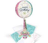 50th Birthday Pop Up Card & Floating Balloon In A Box Surprise For Her Send Direct with a Handwritten Card By LK