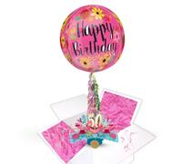 50th Birthday Pop Up Card & Floating Balloon In A Box Surprise Gift Send Direct with a Handwritten Card By LK