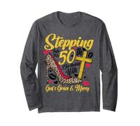 50th Birthday Queen Stepping God's Grace Mercy 50 Years Old Long Sleeve T-Shirt