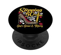 50th Birthday Queen Stepping God's Grace Mercy 50 Years Old PopSockets Adhesive PopGrip