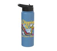 50th Birthday Queen Stepping God's Grace Mercy 50 Years Old Stainless Steel Insulated Water Bottle