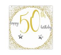 50th Birthday Star Earrings Gift Card - 925 Solid Sterling Silver Studs - Happy 50th Birthday - Gift Boxed For Friend Family Member Colleage - Versatile Thoughtful Milestone Present