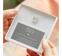 50th Birthday Sterling Silver Ring Necklace My Posh Shop Silver 18 inches