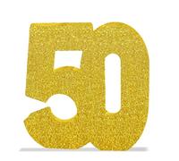 50th Birthday Table Decorations for Men Women, 8" Number 50 Glitter Table Decoration Centrepiece,Standing Large Gold 50 Sign Table Number for Birthday Wedding Anniversary Table Decorations
