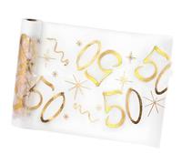 50th Birthday Table Runner Decorations Gold, 50th Happy Birthday Table Runners Cloth for Party Decor 50 Years Old Men Women 28cmx5m