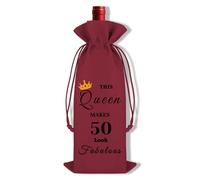 50th Birthday Wine Bag Gifts for Women 50 Year Old Gifts for Her 50th Birthdays Party Decoration 50 Year Old Birthday Present for Mum Aunt Sister Friend Wife Colleague