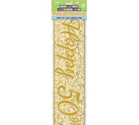 50th Gold Anniversary Prism Banner (3.6 Meter) 1 Piece - Elegant Design for Memorable Milestone Celebrations
