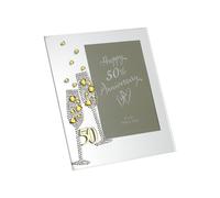 50th Golden Anniversary Glass Photo Picture Frame 6x4 with Flute Motif