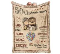 50th Golden Anniversary Wedding Gifts for Wife, Couples Gifts Blanket,50th Wedding Anniversary Birthday Gifts for Wife from Husband,Golden Anniversary Presents for Wife Women,Fifty Years for Her