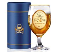 50th Personalised Birthday Gifts Beer Glasses for Him, 450ml/15oz Aged 50 Years Custom Beer Mug for Men, Dad, Husband, Brothers, Friends, Boyfriend, Gift Box (50)
