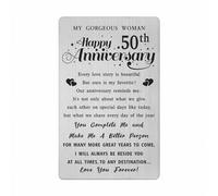 50th Wedding Anniversary Card Gifts for Wife Her, 50 Year Anniversary Card for Wife, Happy 50th Anniversary Card for Her, Woman 50 Year Anniversary Engraved Wallet Card