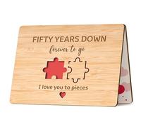 50th Wedding Anniversary Card Gifts, Golden Wedding Anniversary Card Gifts - Bamboo Card, 50th Anniversary Card Gifts for Wife Husband Parents Couple Her Him, 50th Wedding Anniversary Decorations