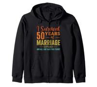 50th Wedding Anniversary Cute Couples Husband Wife 50 Years Zip Hoodie