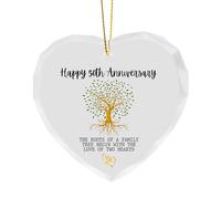 50th Wedding Anniversary Decorations Gifts Acrylic Hanging Heart Plaque The Roots Of A Family Tree Begin With The Love Of Two Hearts for Mr and Mrs Parents Dad Mum Golden Anniversary Decor