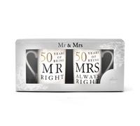 50th Wedding Anniversary Mugs - "Mr Right & Mrs Always Right"