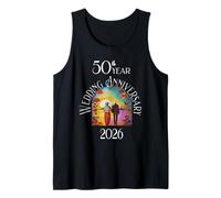 50th Year Wedding Anniversary 2026 Art Nouveau Style Tank Top