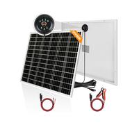 【50W 36V Solar Panel Kit】DERUXI Solar Panel 50W Kit: Mono Solar Charger 50W with Integrated PWM Charge Controller 6 2 Pair SAE Cable, PV Solar Camper Plates for GEL, AGM, LiFePO₄ 24V Batteries