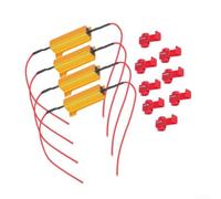 50W 6 Ohm Resistors 4-Pack for LED Turn Signals | Fixes for hyper for flash, eliminates bulb out errors, 50W power rating, 6 Ohm resistance, includes T-Taps