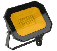 50W Amber LED Slimline Floodlight, Waterproof Outdoor Light, IP65 Rated Focus Light for Medium Gardens & Commercial Effect Lighting, Energy-Efficient A+, 400W Equivalent with 120-Degree Beam Angle