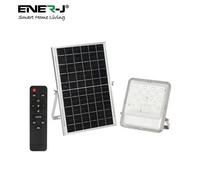 ENER-J 50W LED Floodlights with Solar Panels, 12W Solar Panel, 10AH Battery, 1100 lumens