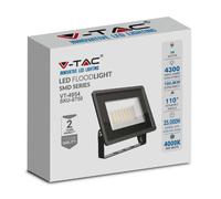 50W LED Outdoor Security Floodlight Cool White 4000K Waterproof Black Body V-TAC