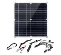 50W Monocrystalline Solar Panel Portable Charger Dual USB 12V Battery for Outdoor Power Supply Kit High Efficiency for RV Car Boat Camping Mobile Device Charging Lightweight Green Energy Solution