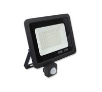 (50w PIR, Black) Black or White LED FloodLight 10W 20W 30W 50W 100W Waterproof IP65 PIR Options