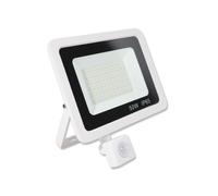 (50w PIR, White) Black or White LED FloodLight 10W 20W 30W 50W 100W Waterproof IP65 PIR Options