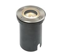 50W Round Marine Grade Brushed Stainless Steel Outdoor Coastal Pathway IP65 Recessed LED Compatible GU10 Walkover Floor Ground Uplighter