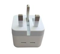 50W Super Fast Type C Dual Charger Plug for Android, iPhone 2-Port with Cable Foldable Adapter White