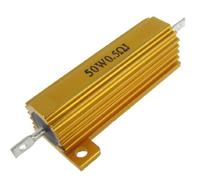 50W Watt Fixed Resistors 0.5 Ohm 5% Aluminum Case Wirewound Resistor Single Resistors Gold Tone AMNzOgOdL