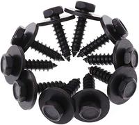 50x 5.5mm x 19mm Hex Head Self Tapping Screws with Washers Blacks Metal TCP39