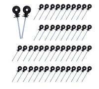 50x 5.9 Inch Electric Fence Wire Insulator Stand Off Screw in Insulator Fence Post Insulator Long Arm Wood Post Insulator for Tape Rope Electric Wire Animal Agricultural Garden Fence Black