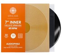 50x 7 Inch Single 45 RPM Anti-static Inner Vinyl Record Sleeves | Spincare Audiophile Archival Triple Layered Anti Static HDPE Plastic Vinyl Record Storage Covers for 7” 45 RPM Singles
