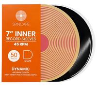 50x 7 Inch Single 45 RPM Anti-static Inner Vinyl Record Sleeves | Spincare Rounded Edge Archival Anti Static HDPE Plastic Vinyl Record Storage Covers for 7” 45 RPM Singles