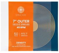 50x 7 Inch Single 45 RPM UV Protection Frosted Outer Vinyl Record Sleeves | Spincare Density Strong Polyethylene Archival Plastic Vinyl Record Storage Covers for 7” 45 RPM Singles