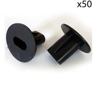50X 8mm Black Twin Shotgun Cable Bushes Through Wall Cover Rg6 Coax Hole Tidy
