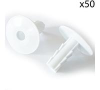 50x 8mm White Single Cable Bushes Feed Through Wall Cover Coaxial Hole Tidy Cap
