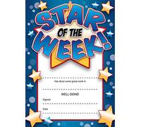 50x A5 Blue Star of The Week Tear Out Home Notes Certificates