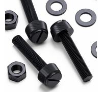 50x Black Nylon Plastic Thumbscrews, M8 x 40 mm, knurled, Nuts, Washers & Bolts
