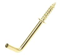 50x Brass Shouldered Dresser Hooks 25mm (1") Small L Shaped Screw in Wall Hook