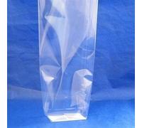 50x Clear Block Bottom Cellophane with Cardboard Base - 100mm x 220mm