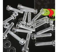 50x Clear Polycarbonate Socket Head Machine Screws M4x20mm, Plastic Nuts, Bolts & Washers
