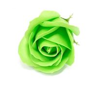 50x Craft Soap Flowers - Med Rose - Green