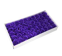50x Craft Soap Flowers - Med Rose - Violet