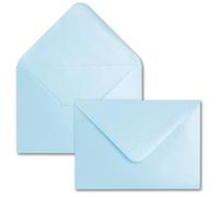 50x DIN C6 envelopes, light blue with metallic effect, 114 x 162 mm, 90 g m², coated on both sides with mother-of-pearl effect, wet glue, for invitations, birthdays, baptisms